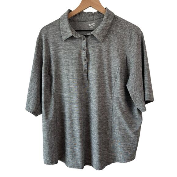 Duluth Trading Company Womens Top XXL Gray Short Sleeve Stretchy Comfortable - Picture 1 of 7